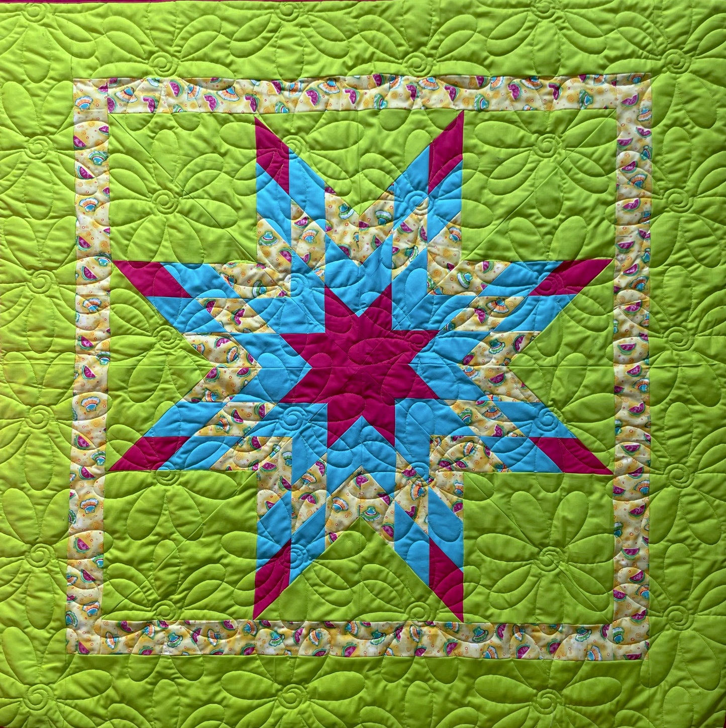 Bold Lime Starblanket | Baby Size 50" by 50"